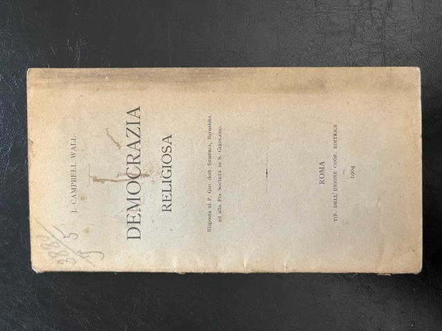 Vangelo e popolo ossia la Democrazia religiosa. Risposta al P. Gio. dott. Semeria, Barnabita, ed alla Pia Società di S. Girolamo